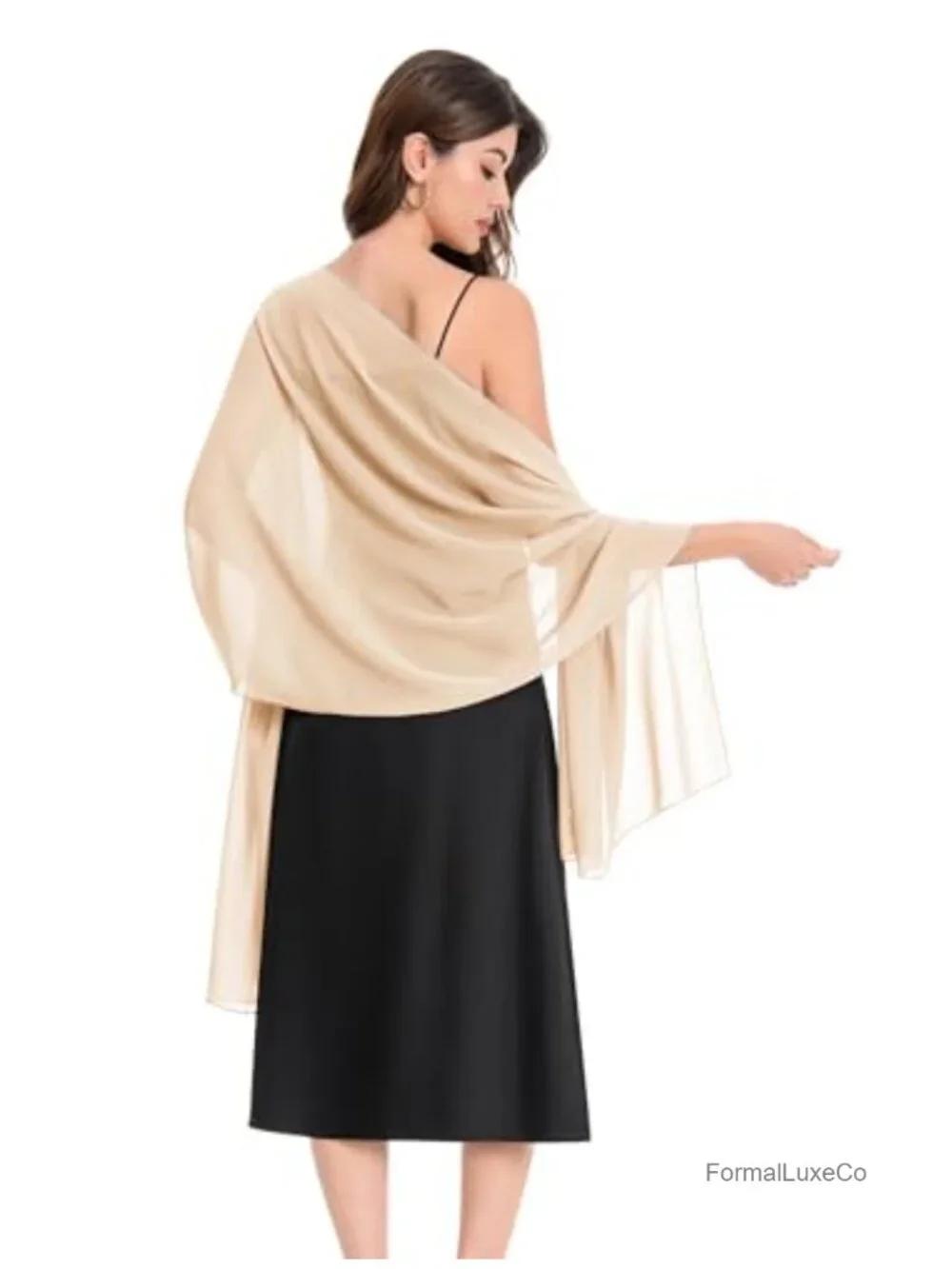 Chiffon Shawl Wrap for Evening Dress Wedding Bridal Scarf Pashmina